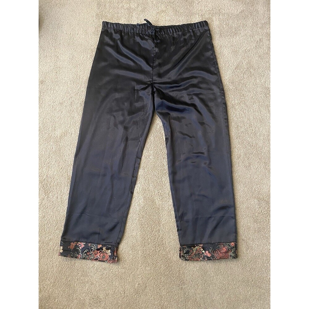 Robert Louis 75% Silk Black PJ Bottoms  Women’s Size M